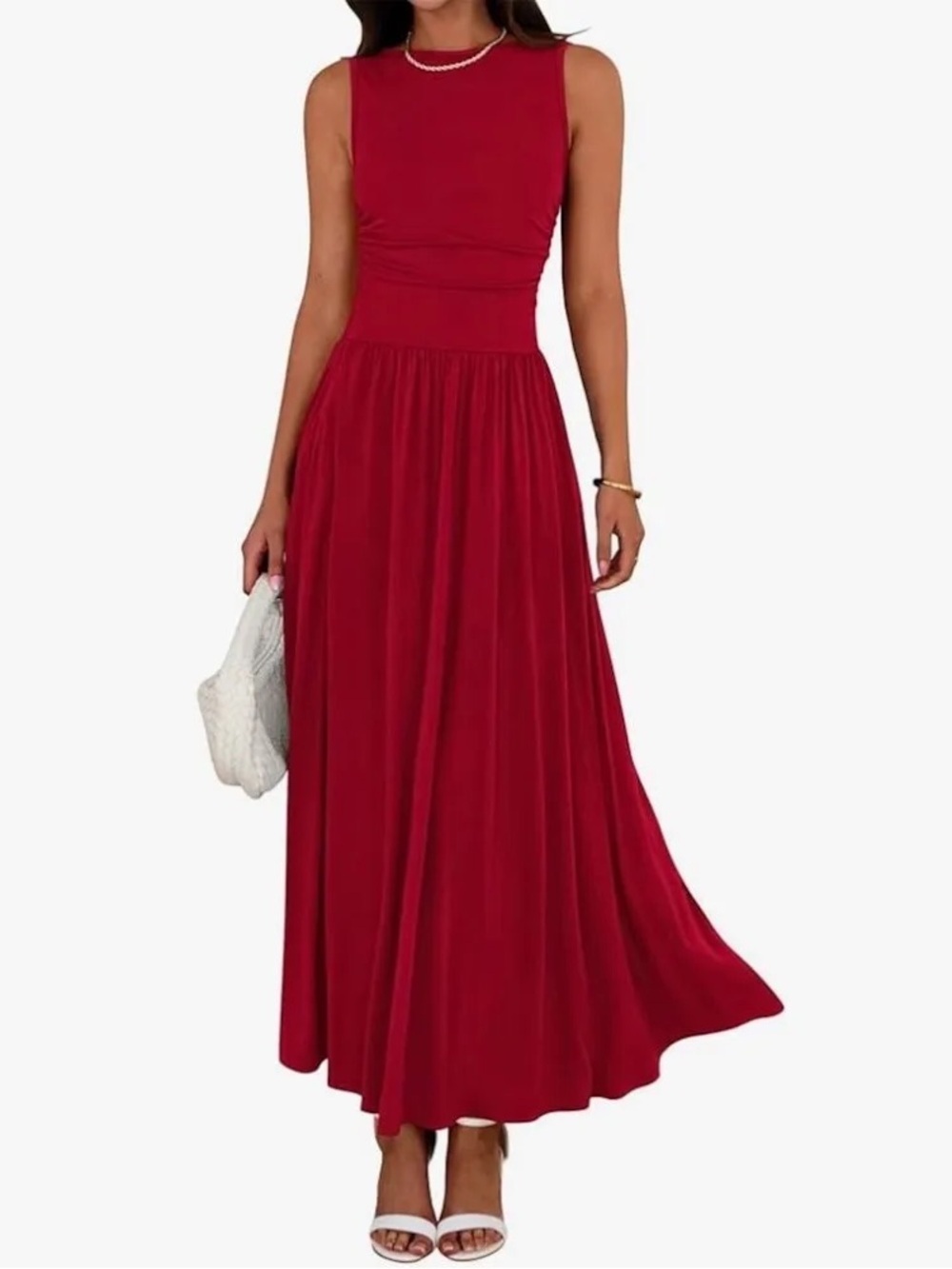 OYS sleeveless Elegant Flowy A-Line Maxi Dress medium NIB